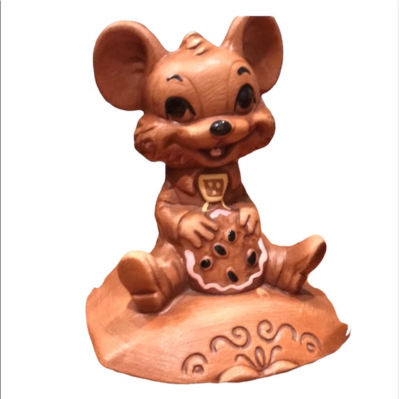 {TWIN WINTON} Vintage Cookie Jar Mouse on Clock 🕰 EUC 1960’s Cookie Time SIGNED - Picture 3 of 6